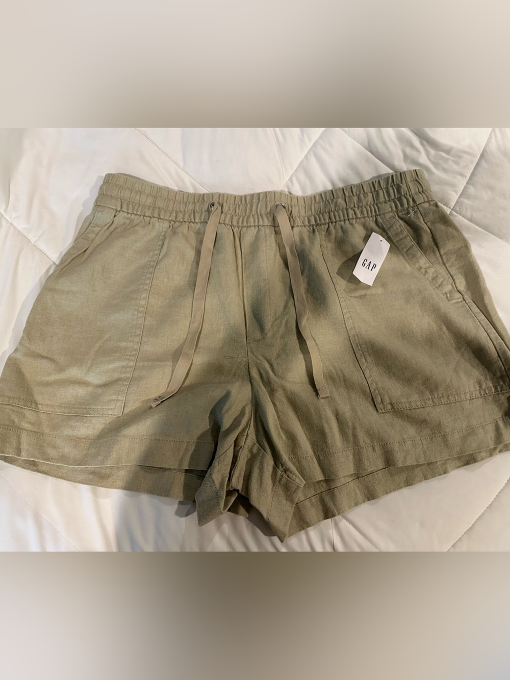 NWT Beige Drawstring Linen Gap Shorts
